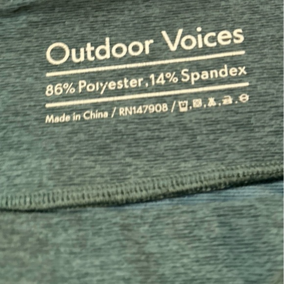 Outdoor Voices Colorblock Two Toned Green Leggings Size Medium NWOT - Picture 5 of 6